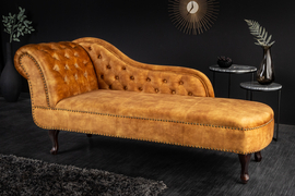 Leňoška Chesterfield 170cm - horčicovo žltý zamat